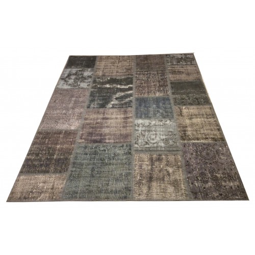 Green and Grey Patchwork Carpet