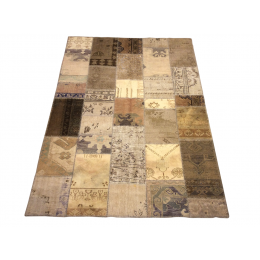 Beige Handmade Patchwork Carpet