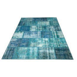 Blue Handmade Patchwork Carpet