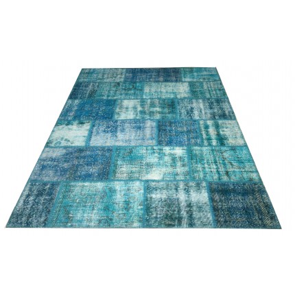 Blue Handmade Patchwork Carpet