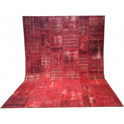 Red Handmade Patchwork Carpet