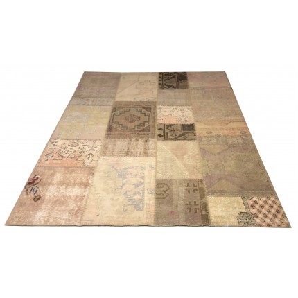 Beige Handmade Patchwork Carpet