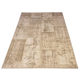 Beige Handmade Patchwork Carpet