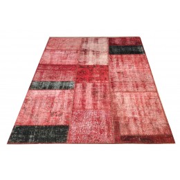 Red Handmade Patchwork Carpet