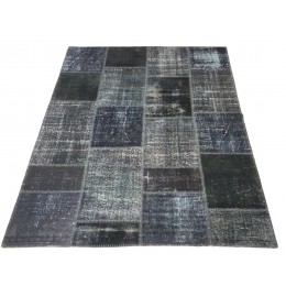Black Handmade Patchwork Carpet