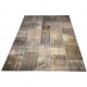 Beige and Grey Handmade Patchwork Carpet