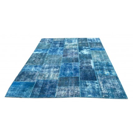 Blue Handmade Patchwork Carpet