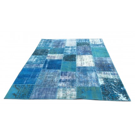  Blue Handmade Patchwork Carpet