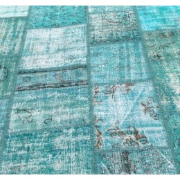 Blue Handmade Patchwork Carpet