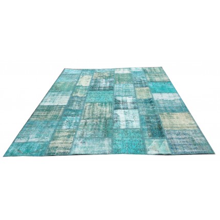 Blue Handmade Patchwork Carpet