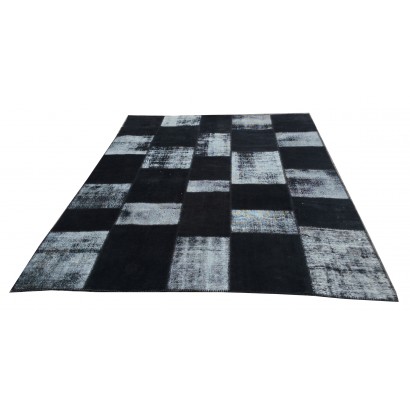  Black Handmade Patchwork Carpet