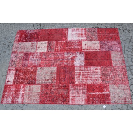  Red Handmade Patchwork Carpet