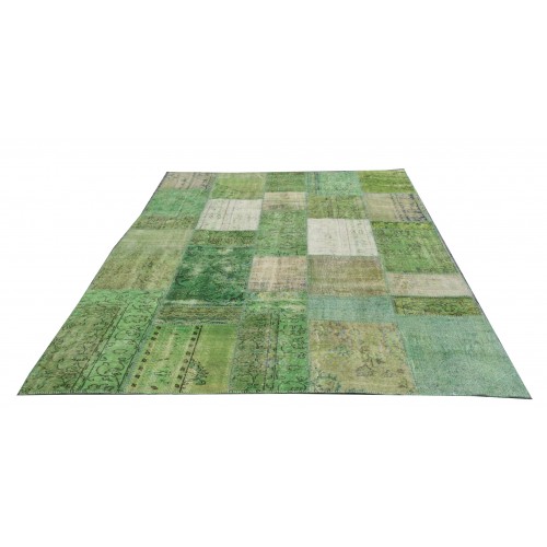 Green Handmade Patchwork Carpet