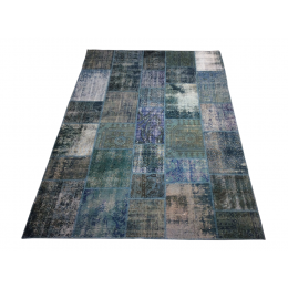 Blue Handmade Patchwork Carpet