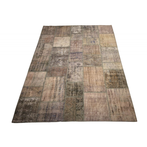 Beige Handmade Patchwork Carpet