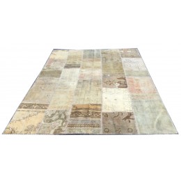 Beige Handmade Patchwork Carpet