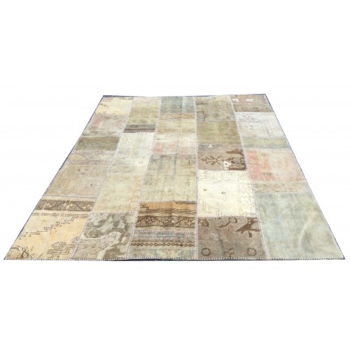 Beige Handmade Patchwork Carpet