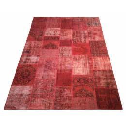 Red Handmade Patchwork Carpet