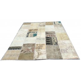 Beige Handmade Patchwork Carpet