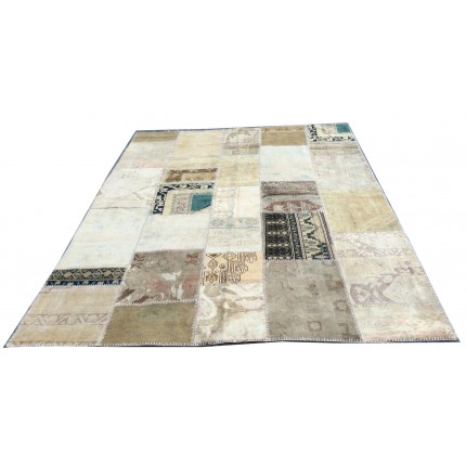 Beige Handmade Patchwork Carpet