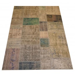 Blue and Grey Handmade Patchwork Carpet