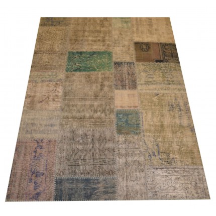 Blue and Grey Handmade Patchwork Carpet