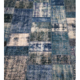 Blue Handmade Patchwork Carpet