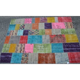 Multicolor Handmade Patchwork Carpet