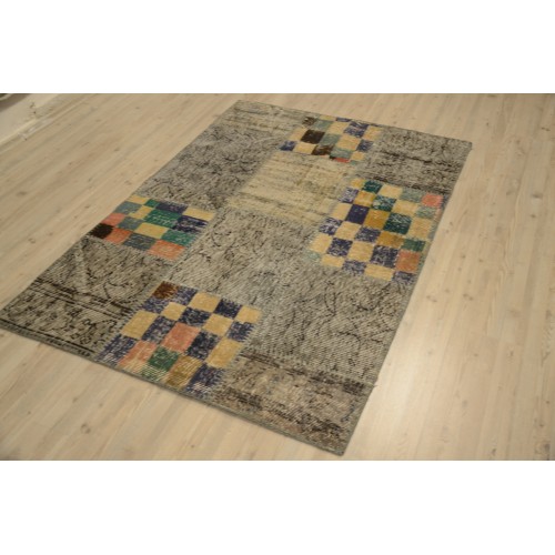 Grey Handmade Patchwork Carpet