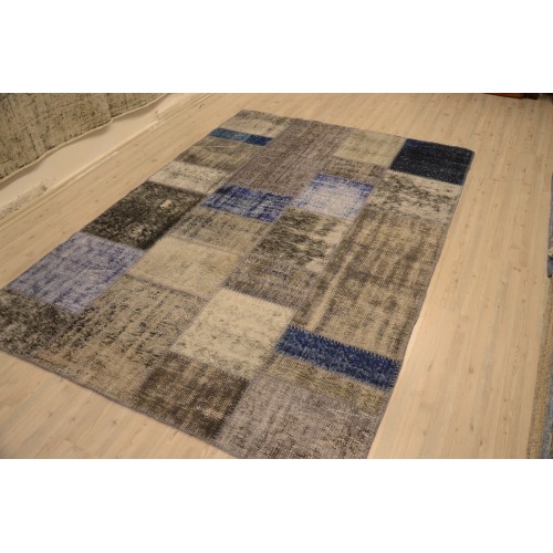  Grey Handmade Patchwork Carpet