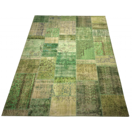 Green Handmade Patchwork Carpet