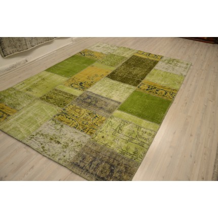 Green Handmade Patchwork Carpet