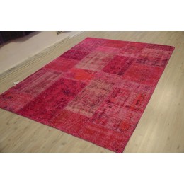 Red Handmade Patchwork Carpet