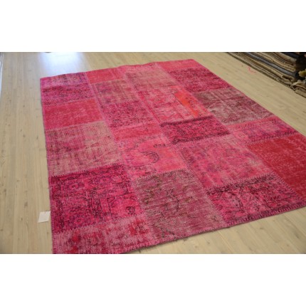 Red Handmade Patchwork Carpet