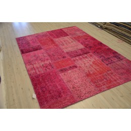 Red Handmade Patchwork Carpet