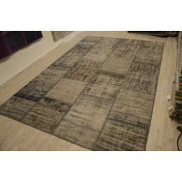 Grey Handmade Patchwork Carpet