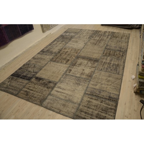 Grey Handmade Patchwork Carpet