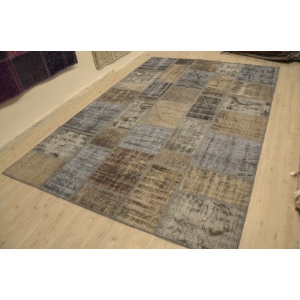  Grey Handmade Patchwork Carpet