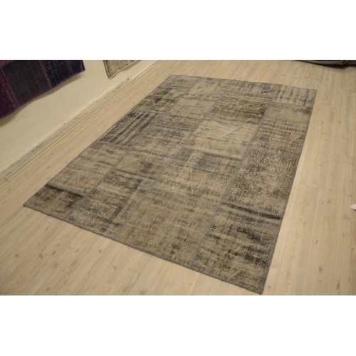  Grey Handmade Patchwork Carpet