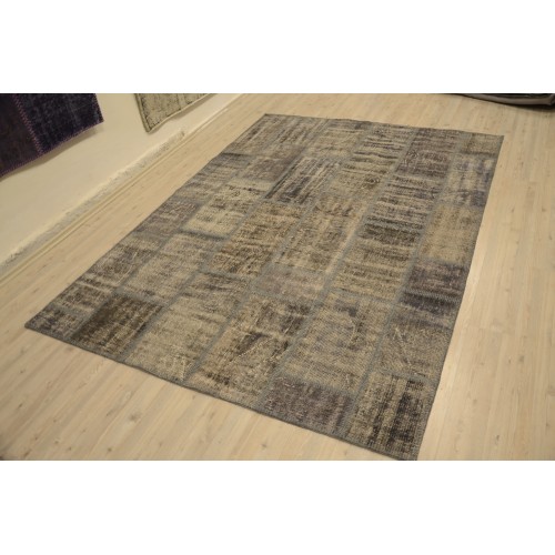 Grey Handmade Patchwork Carpet