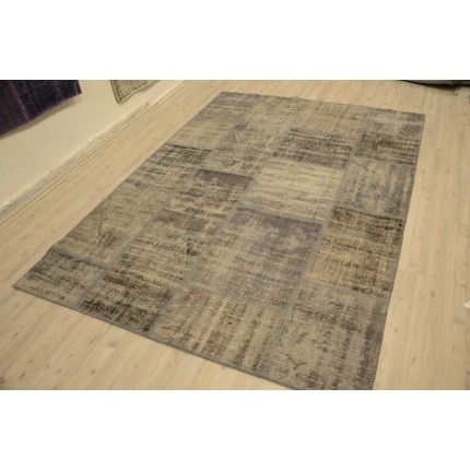 Grey Handmade Patchwork Carpet