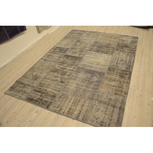 Grey Handmade Patchwork Carpet