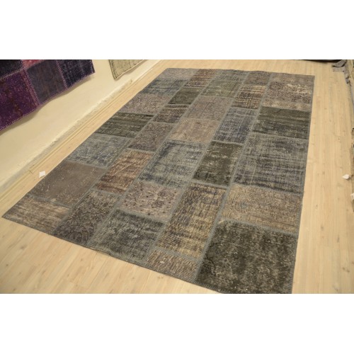 Grey Handmade Patchwork Carpet