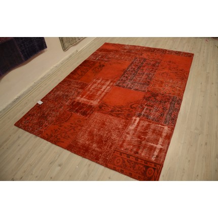 Red Handmade Patchwork Carpet