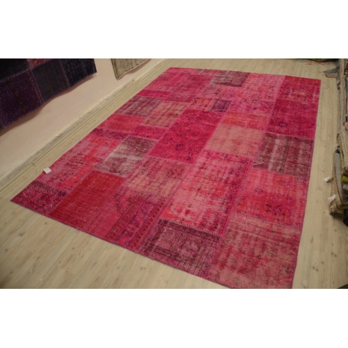 Red Handmade Patchwork Carpet