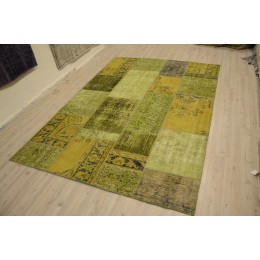 Green Handmade Patchwork Carpet