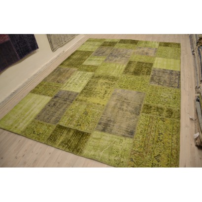  Green Handmade Patchwork Carpet