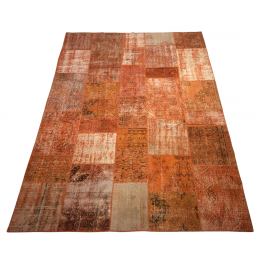 Orange Handmade Patchwork Carpet