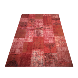  Red Handmade Patchwork Carpet