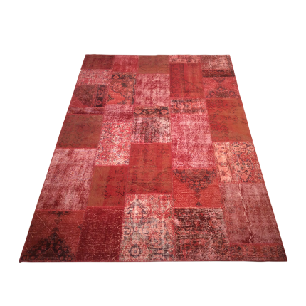  Red Handmade Patchwork Carpet